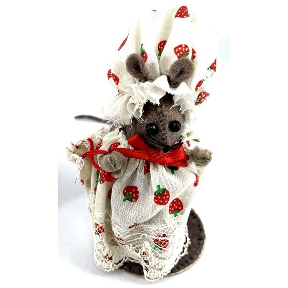 Vintage Cloth Mice Mouse Family Figures Felt Lot of 2 Vintage - Picture 4 of 6